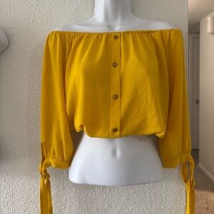 Yellow Off-Shoulder Women's Top